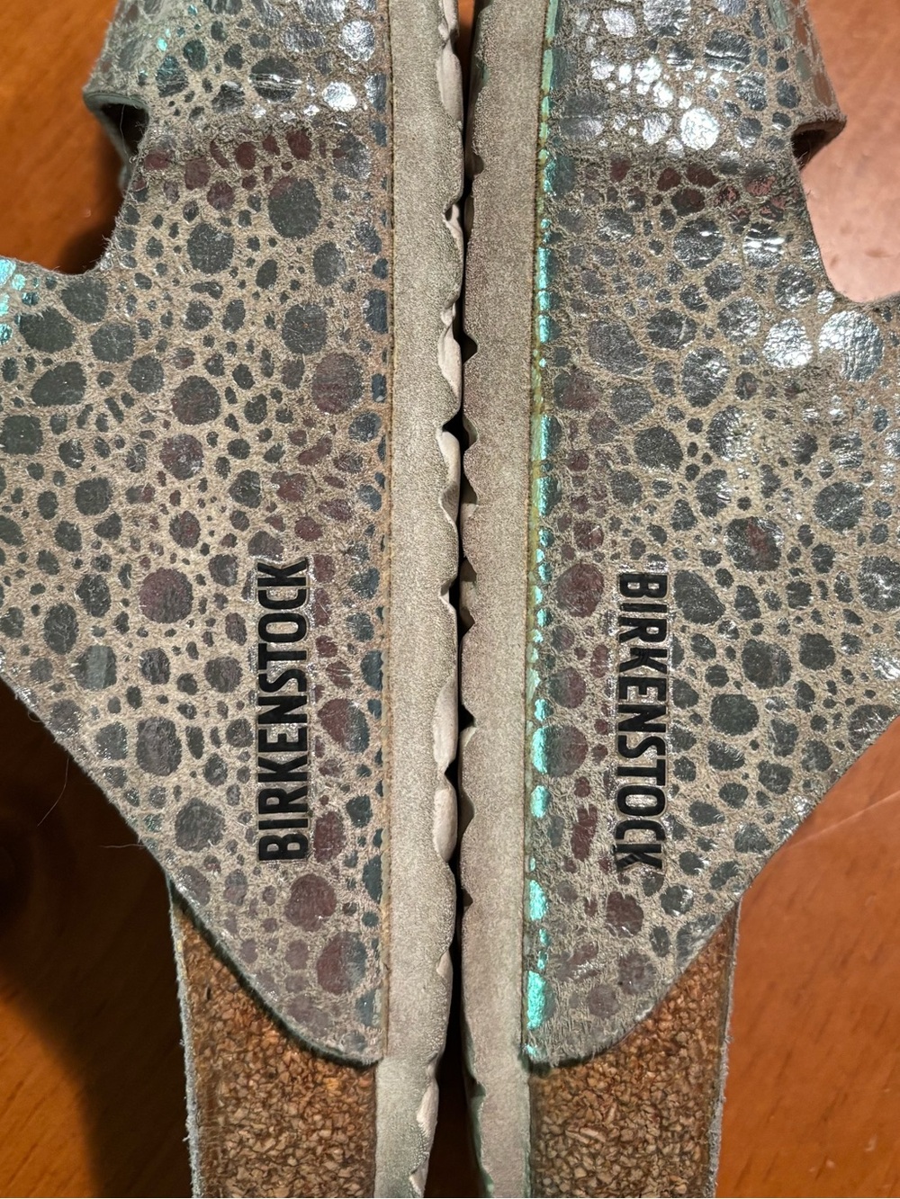 Birkenstock Arizona Sandals Metallic Slides - Picture 6 of 12